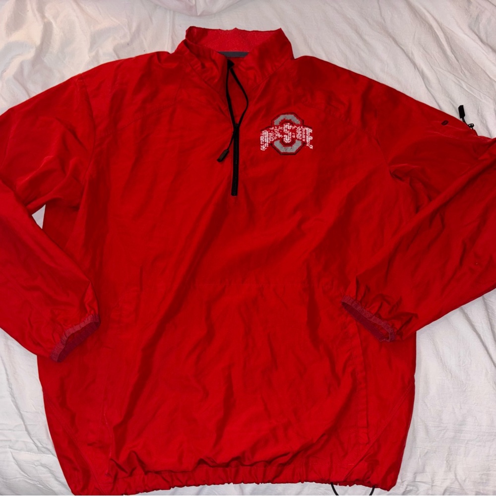 Ohio State Red Quarterzip Windbreaker Jacket